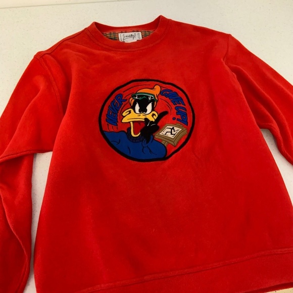 Vintage Jc de Contellojoc Daffy Duck Looney Tunes Sweater Red Size 46 - Picture 13 of 15